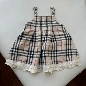 Burberry Kids Dress in Beige and Red Plaid